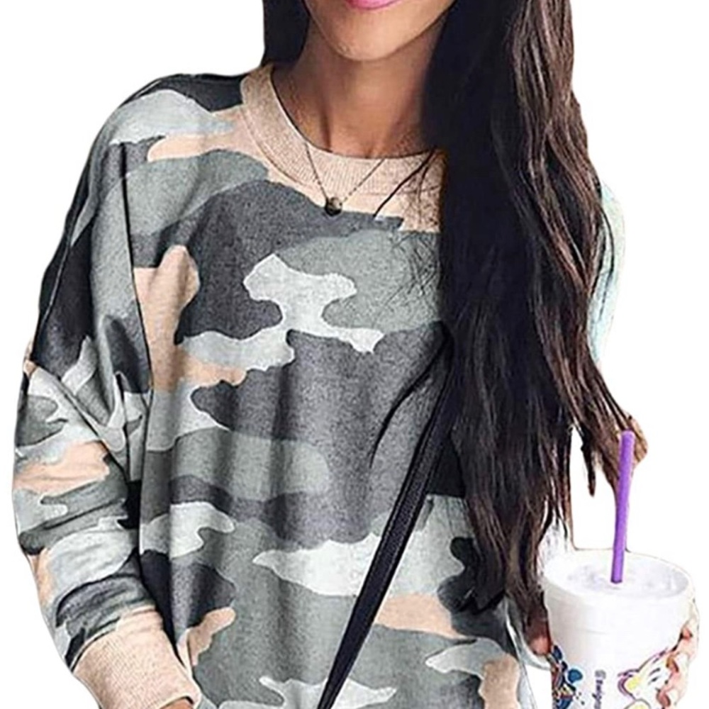 EUC Camo Light Weight Sweater - Size Large